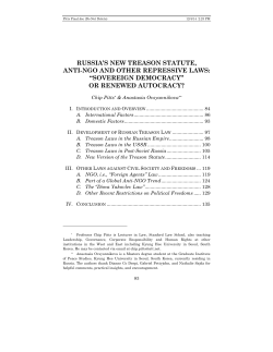 Russia`s New Treason Statute, Anti