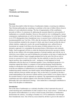 Christianity and Mathematics - Selected Research Output Of