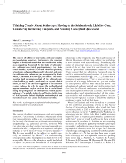 Thinking Clearly About Schizotypy: Hewing to the Schizophrenia