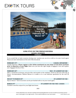 French Riviera Special Long Stay February 19 to
