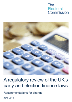 A regulatory review of the UK`s party and election finance laws