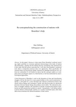 Re-conceptualizing the construction of nations with Bourdieu`s help