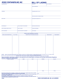 Bill of Lading (BOL) - Rose Container Line