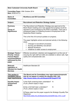 Item WOD14_113 Recruitment and Retention Strategy Update WOD