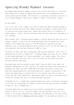 Ignoring Bloody Mideast Lessons