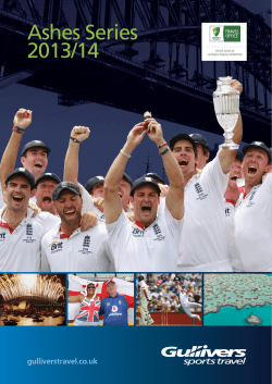 Ashes Series 2013/14 - Gullivers Sports Travel