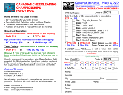 CANADIAN CHEERLEADING CHAMPIONSHIPS EVENT DVDs