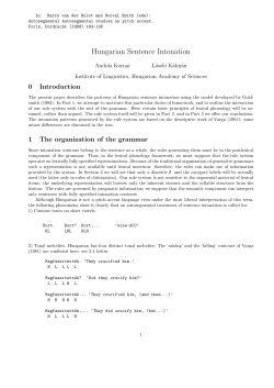 Hungarian Sentence Intonation
