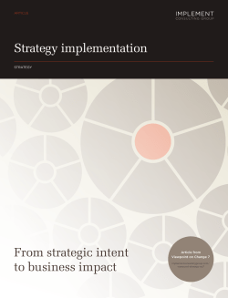 From strategic intent to business impact
