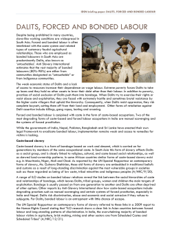 DALITS AND BONDED LABOUR