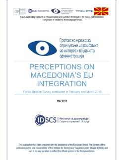 perceptions on macedonia`s eu integration