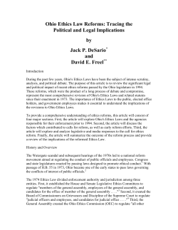 Ohio Ethics Law Reforms - The University of Akron