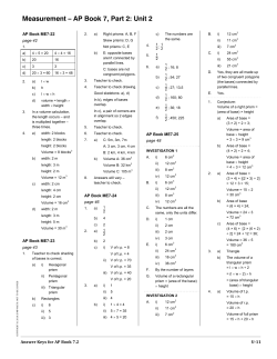 Measurement &ndash; AP Book 7, Part 2: Unit 2