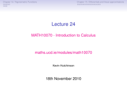 Chapter 14- Trigonometric Functions