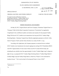 Order for Notice and Hearing