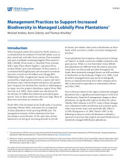 Management Practices to Support Increased Biodiversity