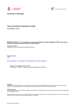 University of Groningen Theory and history of geometric