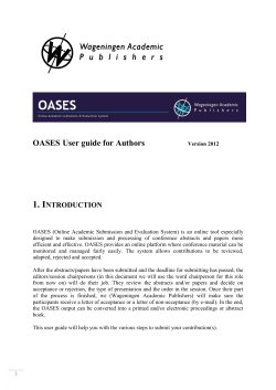 Userguide - OASES - Wageningen Academic Publishers
