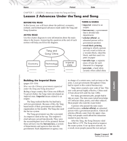 Lesson 2 Advances Under the Tang and Song