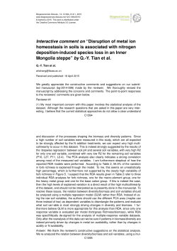 Interactive comment on &ldquo;Disruption of metal ion homeostasis in soils
