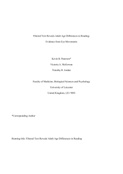 Filtered Text Reveals Adult Age Differences in Reading: Evidence