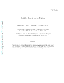 Cabibbo Haze in Lepton Mixing