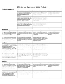 IB Rubric - My George School