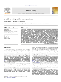A guide to writing articles in energy science