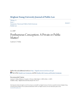Posthumous Conception - BYU Law Digital Commons