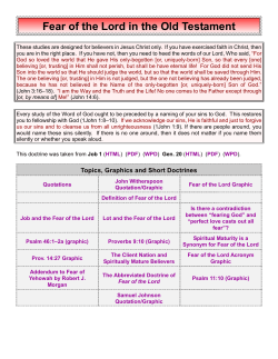 Fear of the Lord in the Old Testament