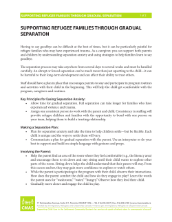 Supporting Refugee Families Through Gradual Separation