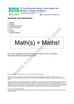 Maths Revivion