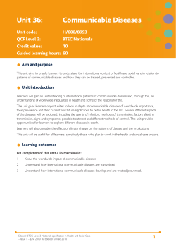 Unit 36: Communicable Diseases