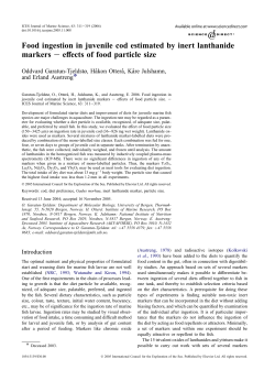 Food ingestion in juvenile cod estimated by inert lanthanide markers