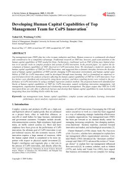 Developing Human Capital Capabilities of Top Management Team