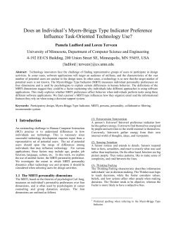 Does an Individual`s Myers-Briggs Type Indicator