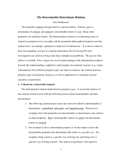 The Determinable-Determinate Relation