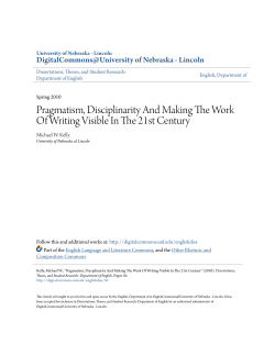 Pragmatism, Disciplinarity And Making The Work Of Writing Visible