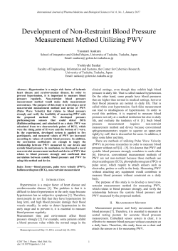 Development of Non-Restraint Blood Pressure Measurement