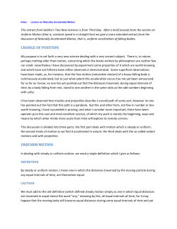 Galileo on Uniform and Uniformly Accelerated Motion