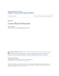 Lesson Plan for Dissection - Digital Commons@Georgia Southern