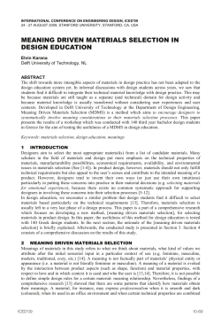 MEANING DRIVEN MATERIALS SELECTION IN DESIGN