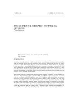 beyond habit, the cultivation of corporeal difference