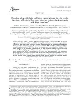 Detection of specific lytic and latent transcripts can help to predict