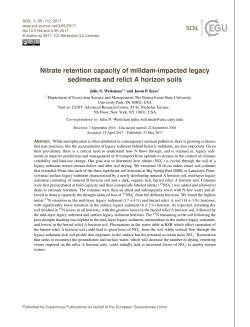 Nitrate retention capacity of milldam-impacted legacy