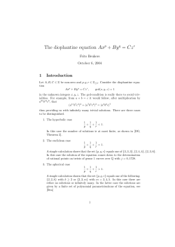 The diophantine equation Ax p + By q = Cz