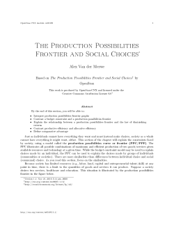 The Production Possibilities Frontier and Social
