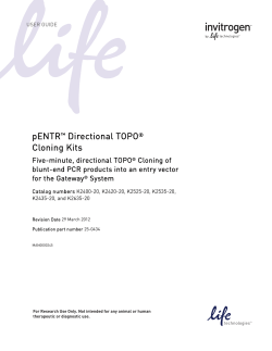 pENTR&trade; Directional TOPO&reg; Cloning Kits