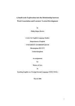 A Small-scale Exploration into the Relationship between Word