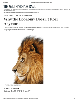 LIFE IDEAS THE SATURDAY ESSAY The long boom after World